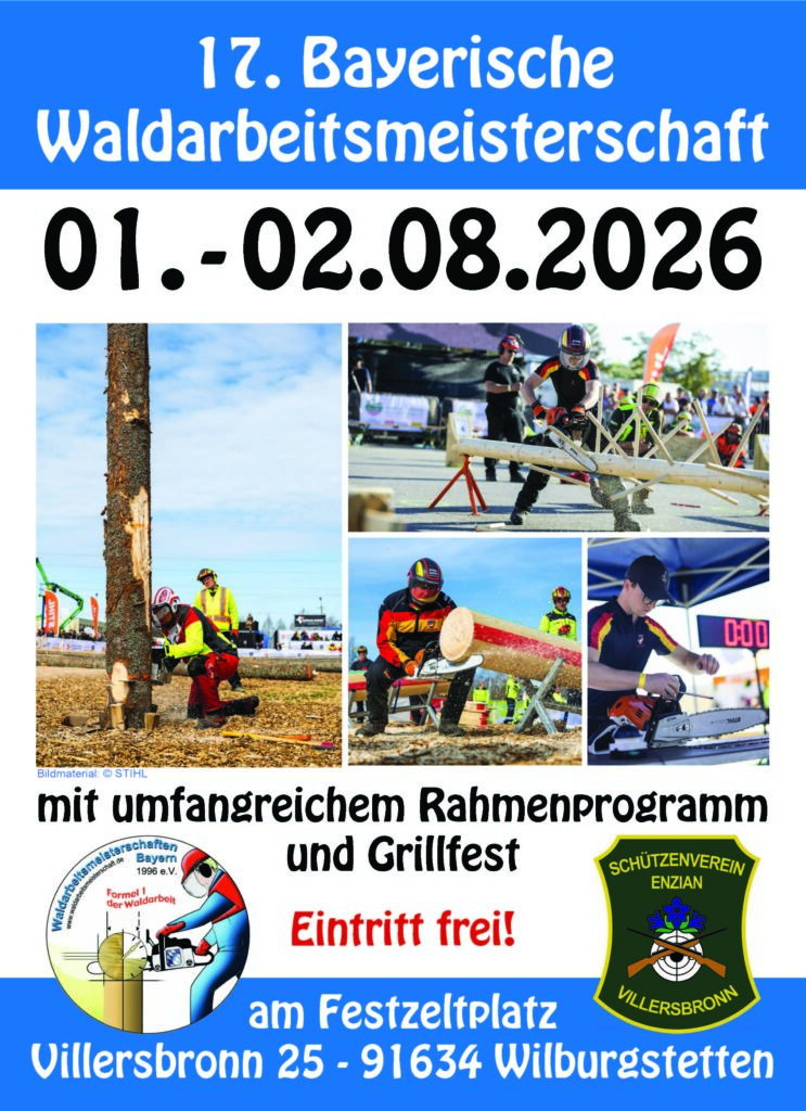 17. Bayerische Waldarbeitsmeisterschaft und Grillfest in Villersbronn
